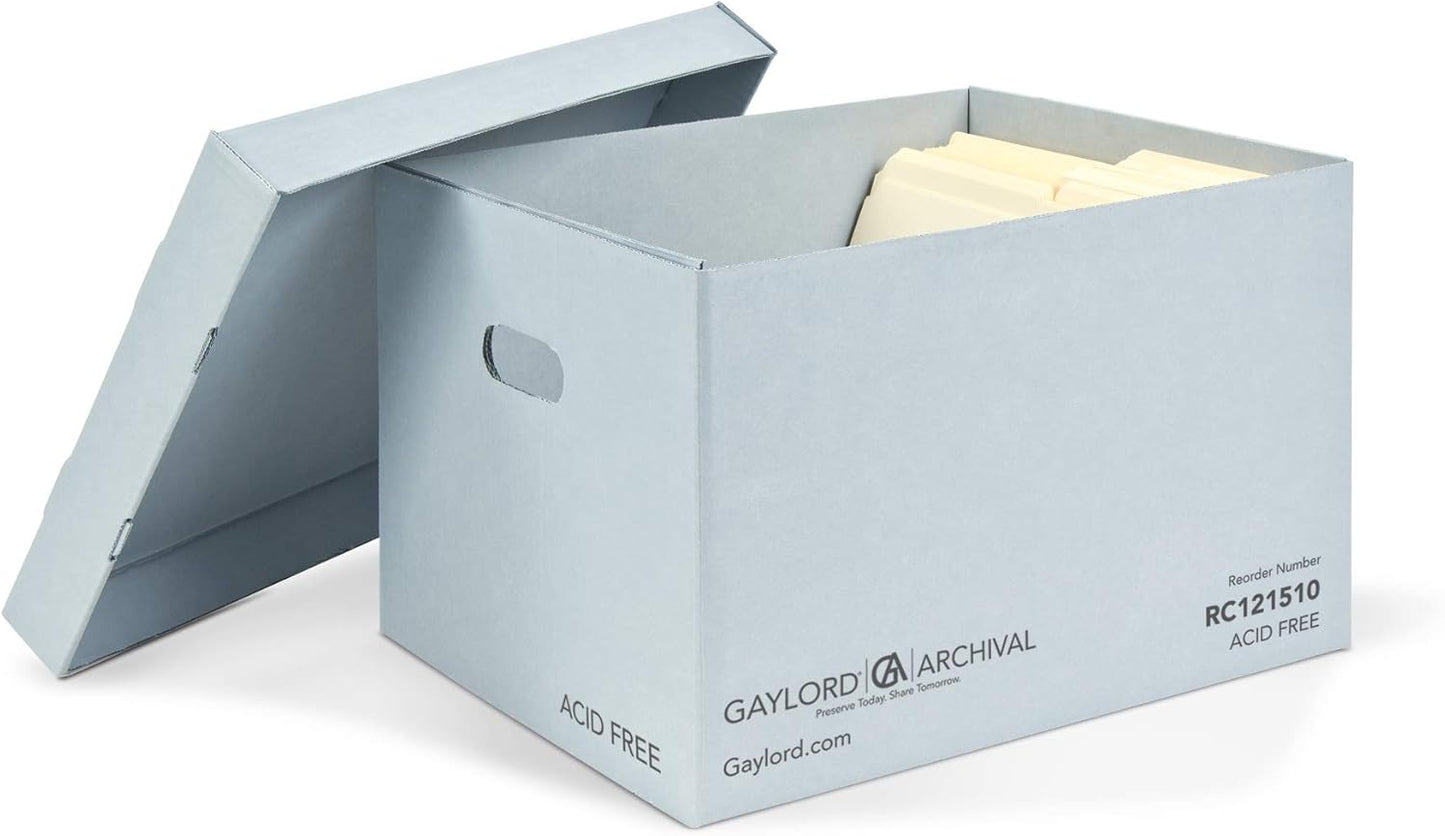 Gaylord Archival Blue Record Storage Carton 12W x 15L x 10"H (5-Pack)