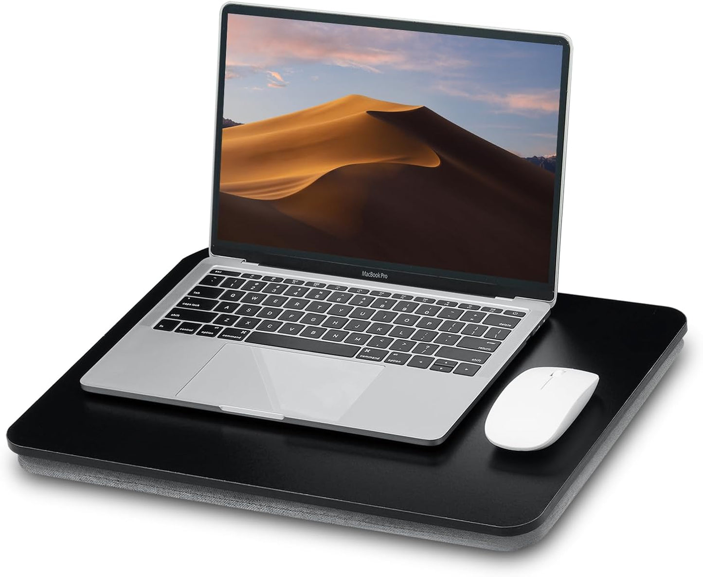 Portable Lap Laptop Desk with Pillow Cushion, Fits up to 15.6 inch Laptop, Lap Stand for Bed & Couch & Carpet, Book Tablet/Drawing Board/Computer Laptop Stand - Black