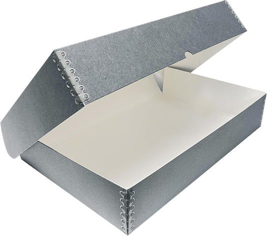 Lineco, 11x17 Clamshell Archival Folio Storage Box, 3" Deep, Acid-Free with Metal Edge Preservation Box. Preserves Picture Magazines Longevity, Organize Photos or Documents, Artwork, DIY