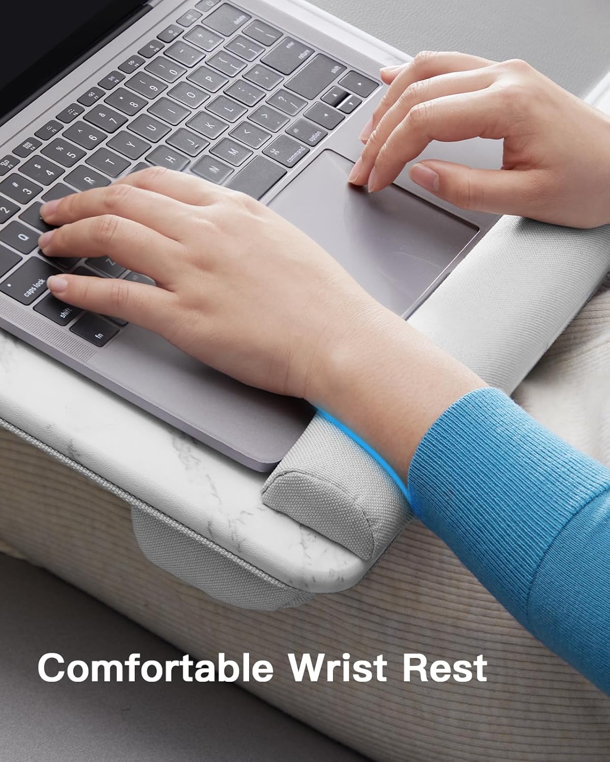 HUANUO Lap Desk - Fits up to 17 inches Laptop Desk, Built in Mouse Pad & Wrist Pad for Notebook, Laptop, Tablet, Laptop Stand with Tablet, Pen & Phone Holder, Marbling