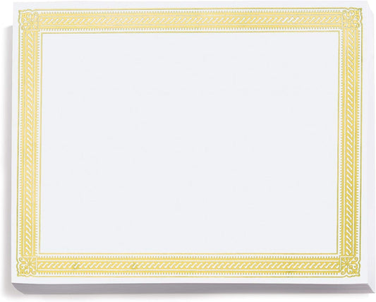PaperDirect Gold on White Elite Specialty Certificates, 8½ x11, Foil Accents, 50 Count, Certificates And Awards Paper, For School, Work, Diplomas & Award Certificates