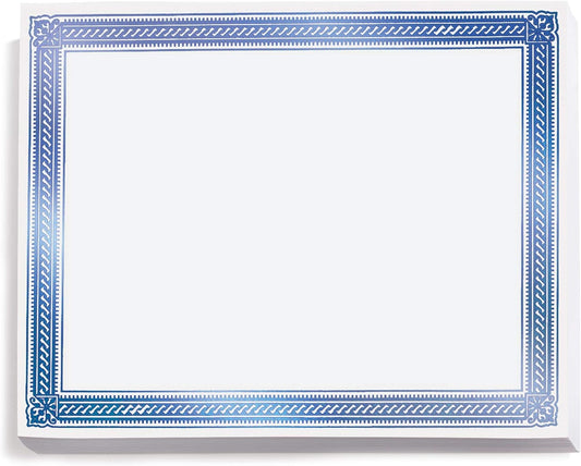 PaperDirect Blue on White Elite Specialty Certificates, 8½ x11, Foil Accents, 50 Count, Certificates And Awards Paper, For School, Work, Diplomas & Award Certificates