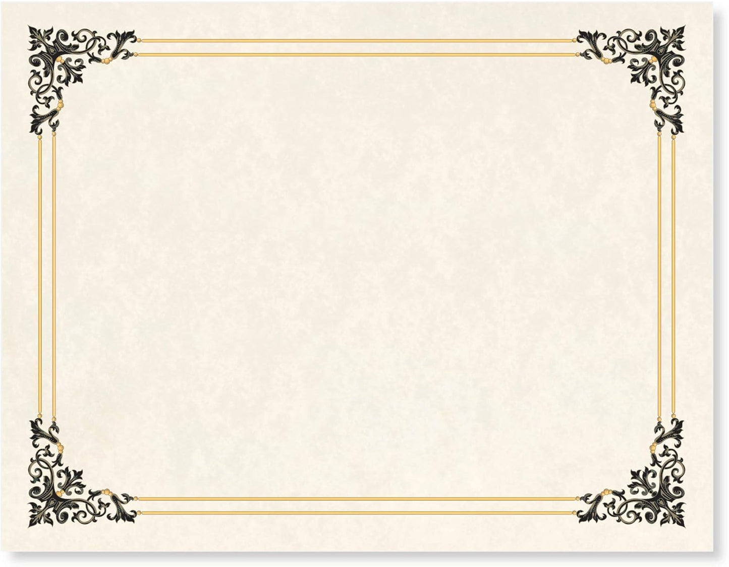 PaperDirect Black and Gold Accents on Renaissance Standard Certificates, 8½ x 11, 100 Count, Certificates And Awards Paper, For School, Work, Diplomas & Award Certificates