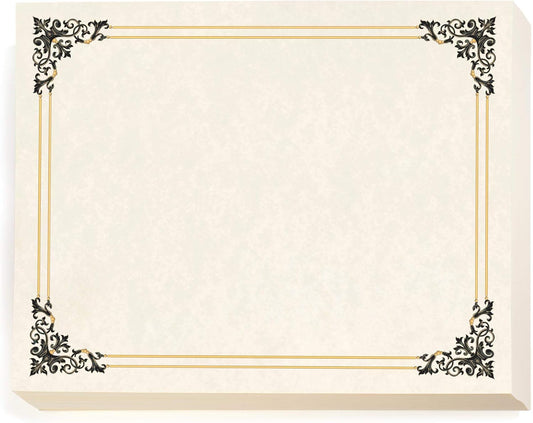 PaperDirect Black and Gold Accents on Renaissance Standard Certificates, 8½ x 11, 100 Count, Certificates And Awards Paper, For School, Work, Diplomas & Award Certificates