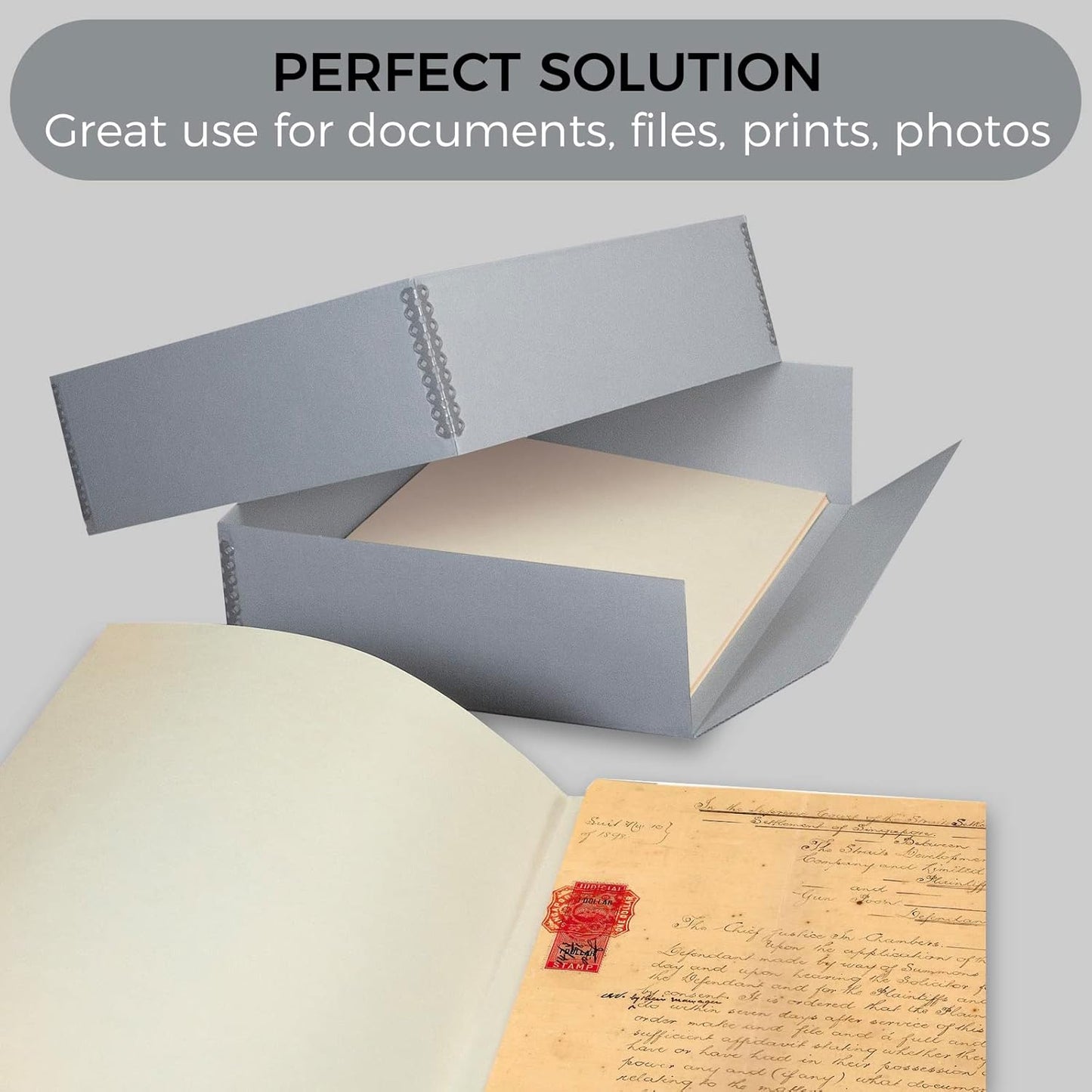 Lineco, Archival Storage Box, Museum Preservation Organizer with Drop Front Design, Acid-Free with Metal Edge, Preserves Picture Longevity, Photos, Documents, Crafts, DIY, 9x12