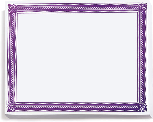 PaperDirect Purple on White Elite Specialty Certificates, 8½ x11, Foil Accents, 50 Count, Certificates And Awards Paper, For School, Work, Diplomas & Award Certificates