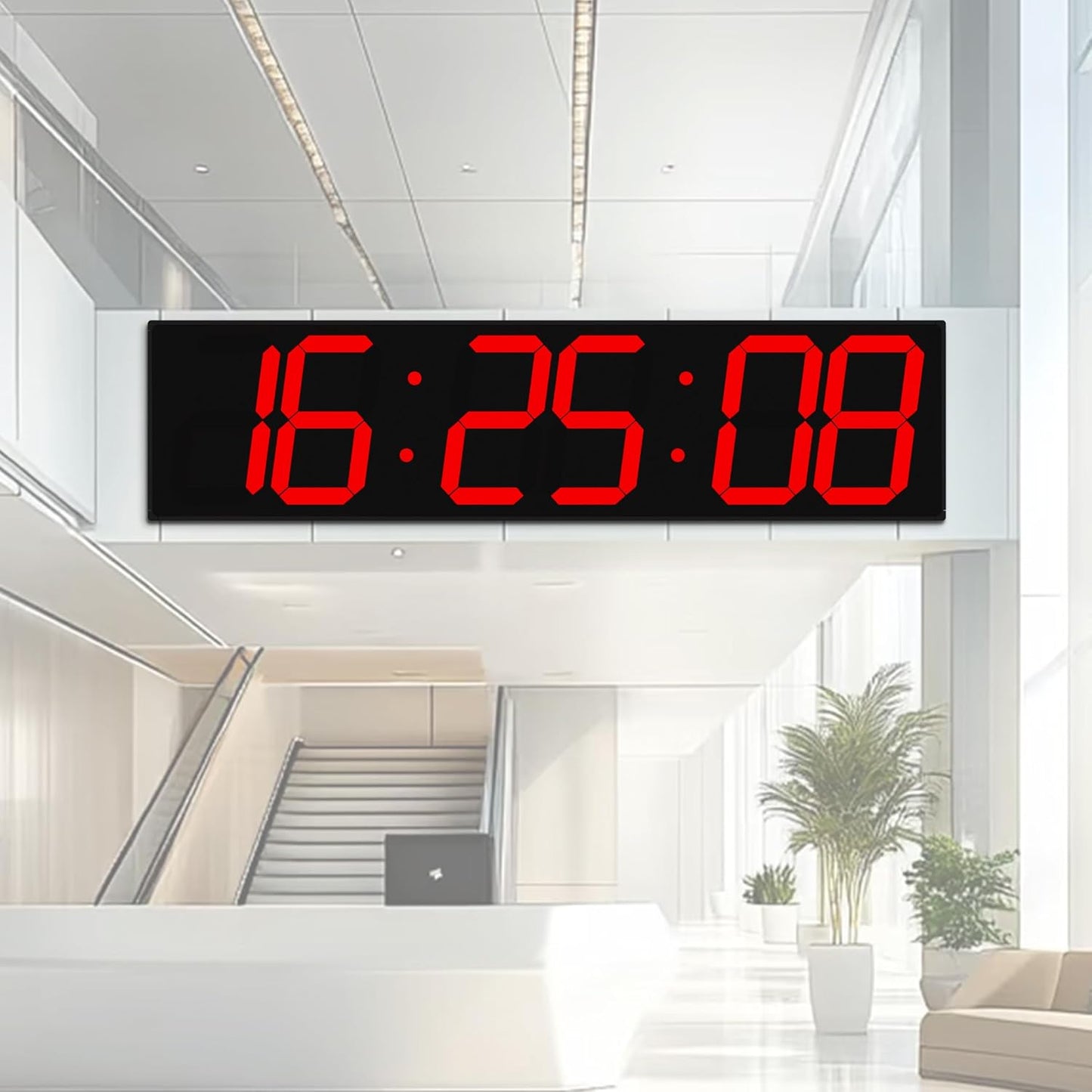 Large Digital Wall Clock 28" with GPS Auto-Sync, Remote Control & Timer, Wall-Mounted for Classroom, Office, Gym, Conference Room