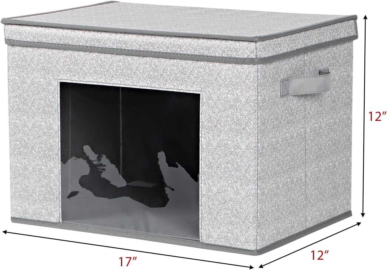 Univivi Foldable Fabric Storage Boxes Large Storage Bins with Lids [4-Pack] Collapsible Storage Cubes Organizer Containers Organization Baskets for Home, Bedroom, Closet (Gray, 17“ x 12” x 12")