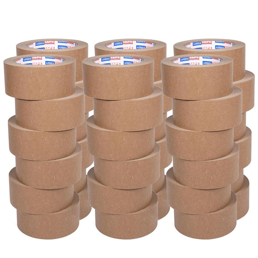 ADHES Heavy Duty Kraft Paper Tape Eco Friendly Packing Tape Writable Non-Coated Surface for Masking, Sealing, and Packaging Use,2” x 43 Yards,36Rolls