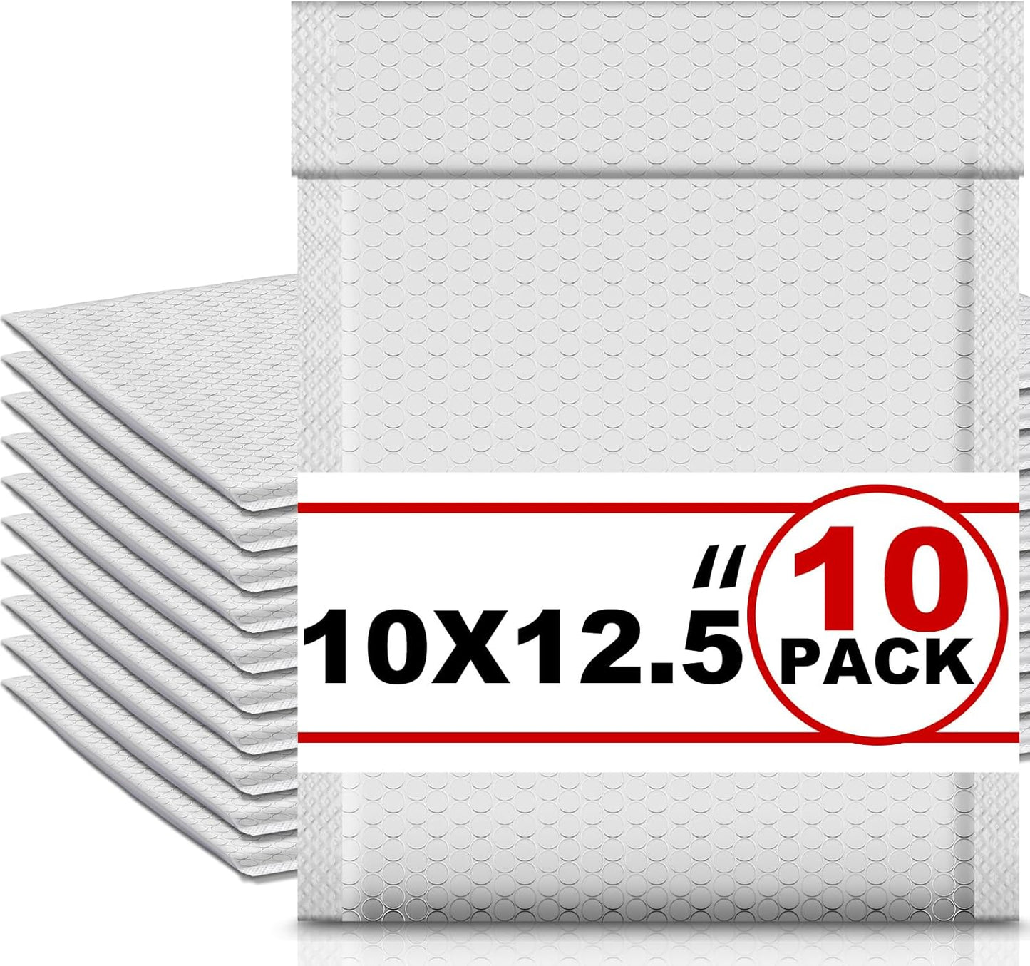 Ireer 10 Pack Extra Large 10 x 13" Bubble Mailers Poly Padded Envelopes Cushioned Mailing Envelopes Bubble Padded Mailers Self Adhesive Waterproof Shipping Bags for Business Christmas Packaging Gift