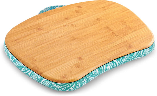 Lap Laptop Desk - Portable Lap Desk with Pillow Cushion, Fits up to 15.6 inch Laptop for Home Office Students Use as Computer Laptop Stand, Book Tablet(1-Light Brown)