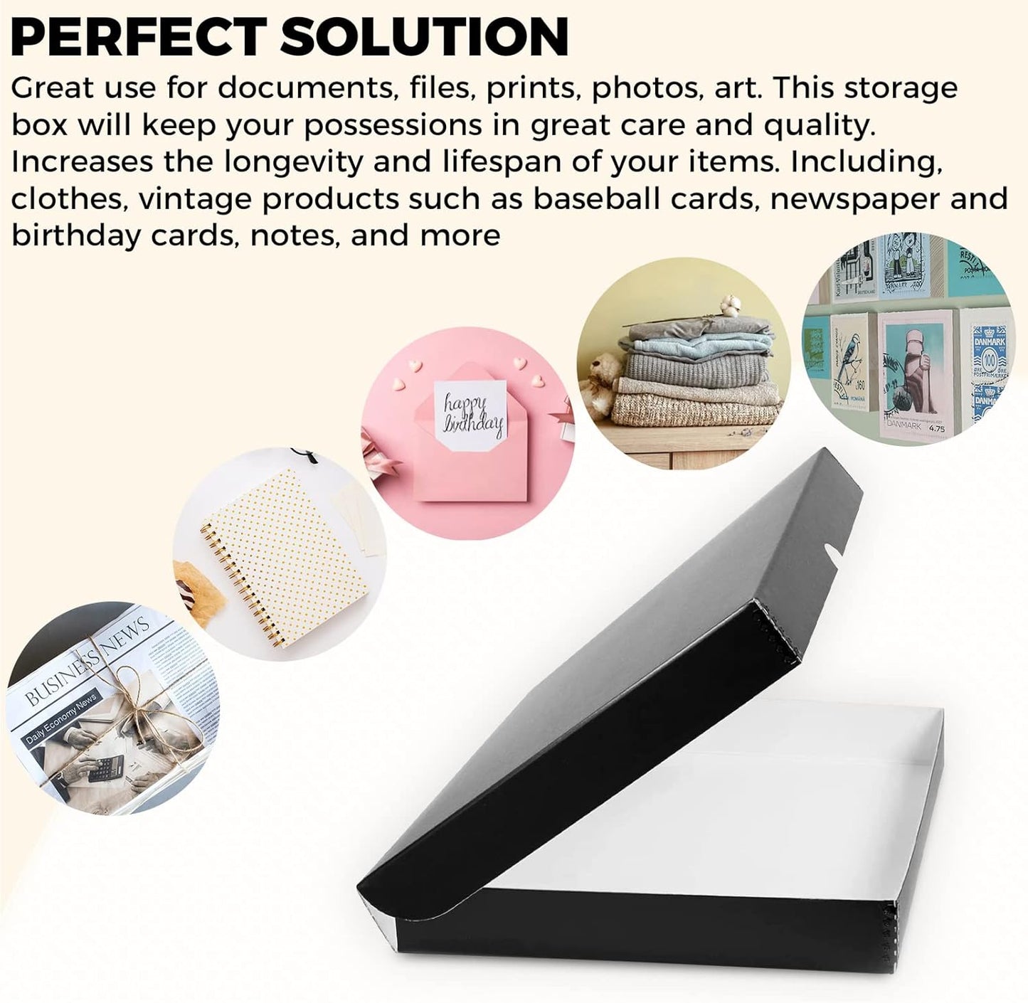 Golden State Art, Archival Folio Storage Box 11x17, Clamshell Design with Metal Edge, Preserve And Store Photos Documents Cards Prints Arts Crafts DIY, Black