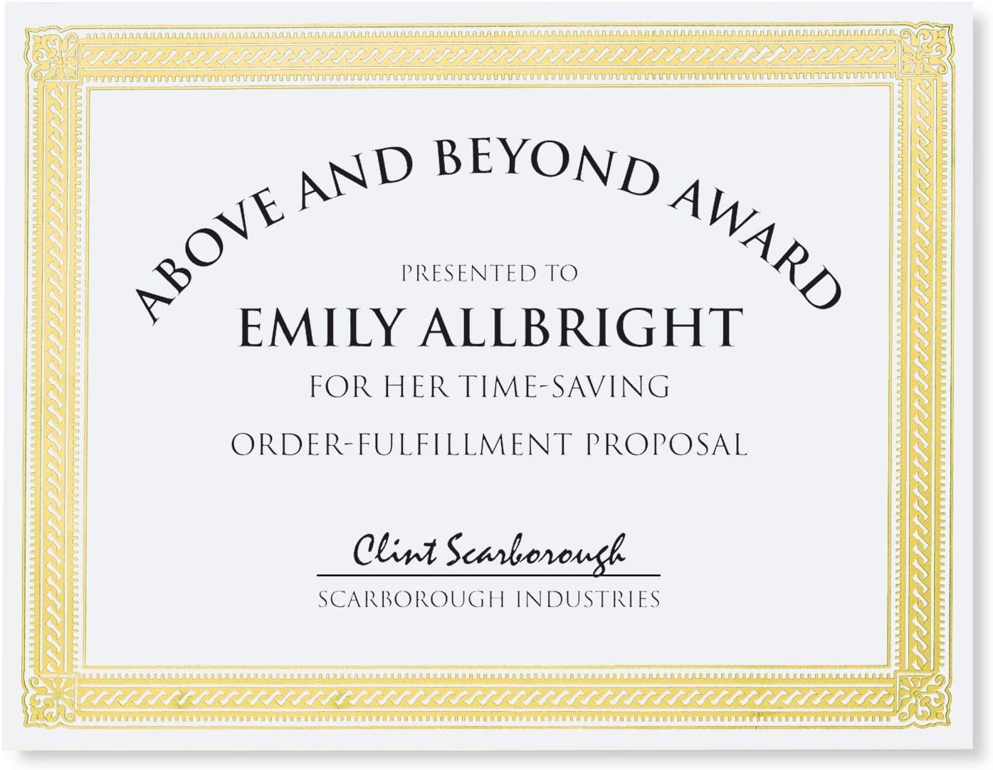 PaperDirect Gold on White Elite Specialty Certificates, 8½ x11, Foil Accents, 50 Count, Certificates And Awards Paper, For School, Work, Diplomas & Award Certificates