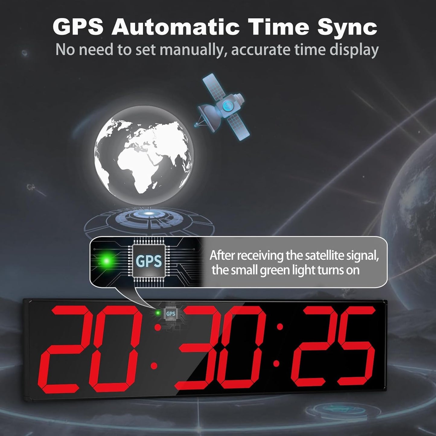 28.4''Large Digital Wall Clock,Automic Digital Clock with Alarm,Clendar and Termperature,Auto Time Sync with Easy Operation, Big Timer with Countdown and Countup (Red)