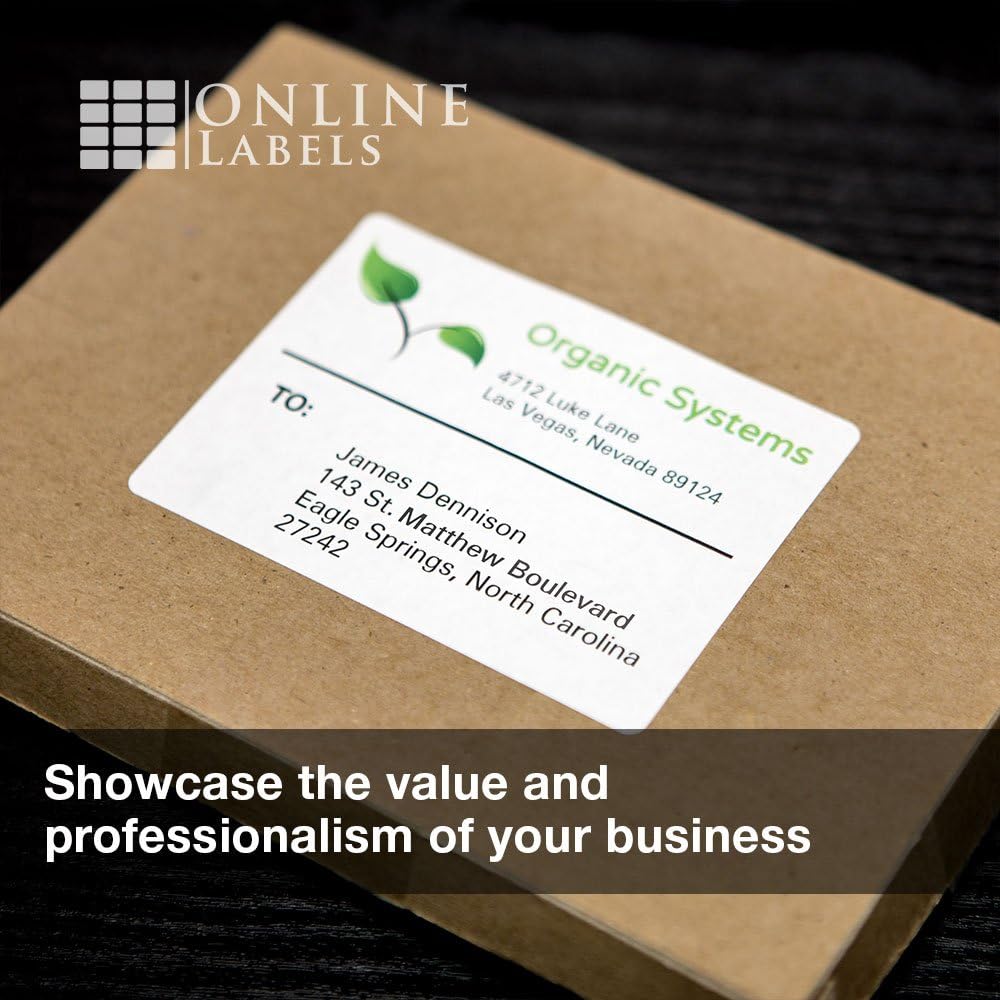 4 x 3 Rectangle Mailing Labels - Permanent, White Matte - Shipping, Wine, Product - Pack of 1,500-250 Sheets - Inkjet/Laser Printers - Online Labels