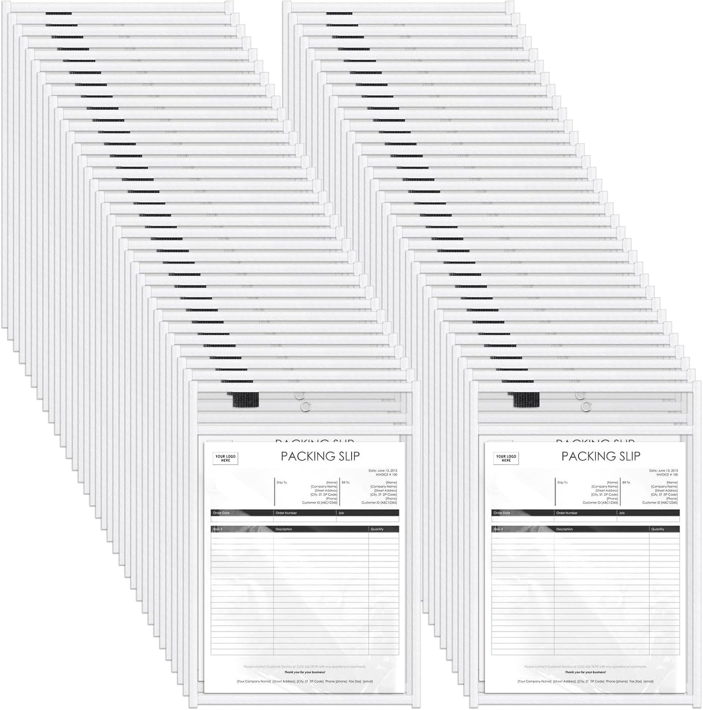 Seajan 120 Pcs Clear Dry Erase Pockets Plastic Sleeves for Paper 14 x 10 Inch Reusable Job Holder Shop Ticket Holders Order Pockets Organizer Teacher Supplies for Classroom (White)