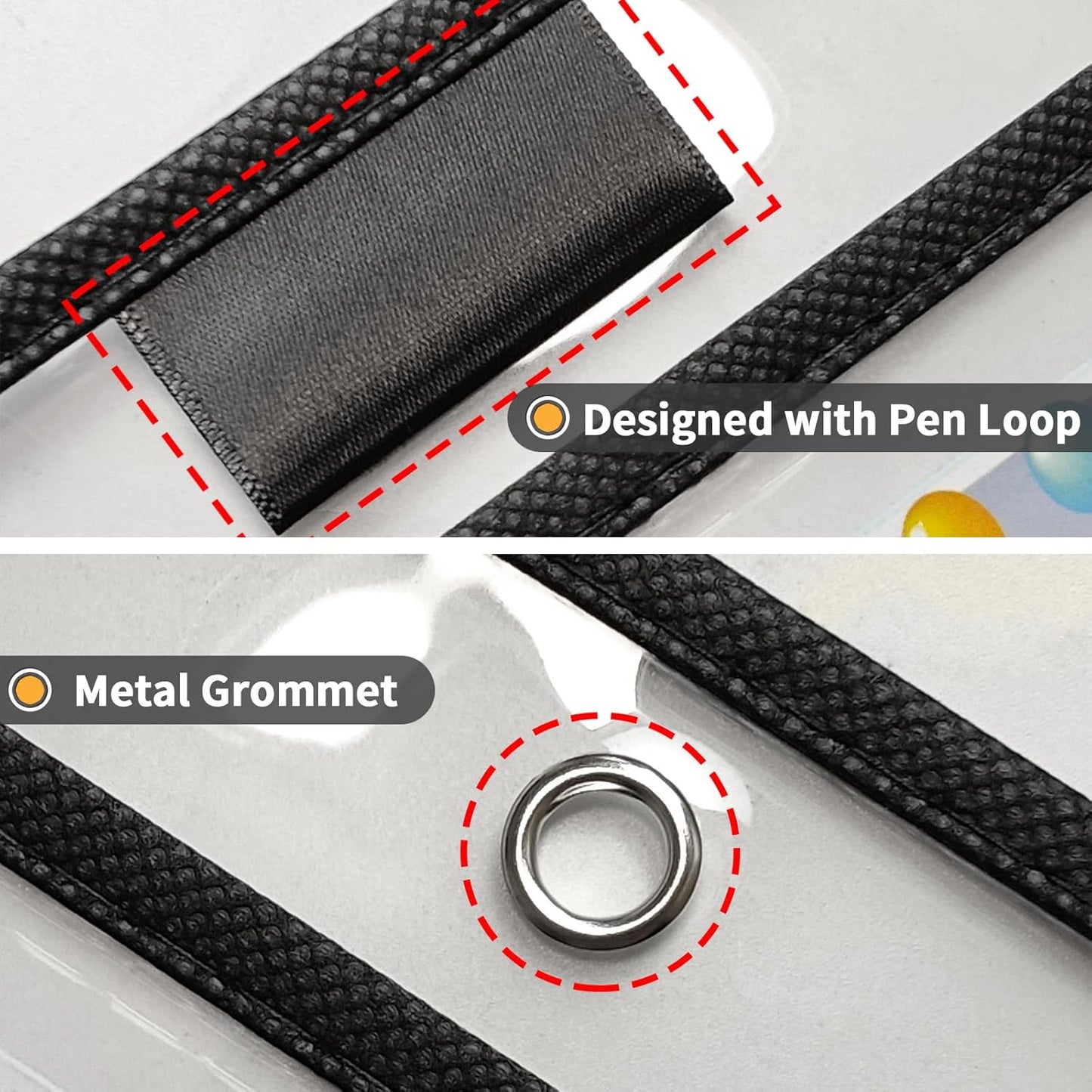 Job Ticket Holders - Reusable Black Plastic Sleeves (10 x 14 Inches), Clear Pockets, Dry Erase, 50PCS