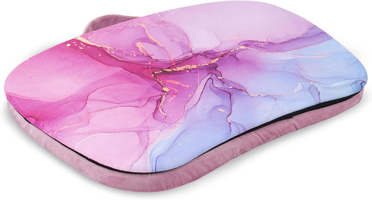 Laptop Desk with Phone Holder and Device Ledge - Portable Lap Desk with Pillow Cushion,Fits up to 15.6 inch Laptop for Home Office (1-Purple Blue Splash Ink)
