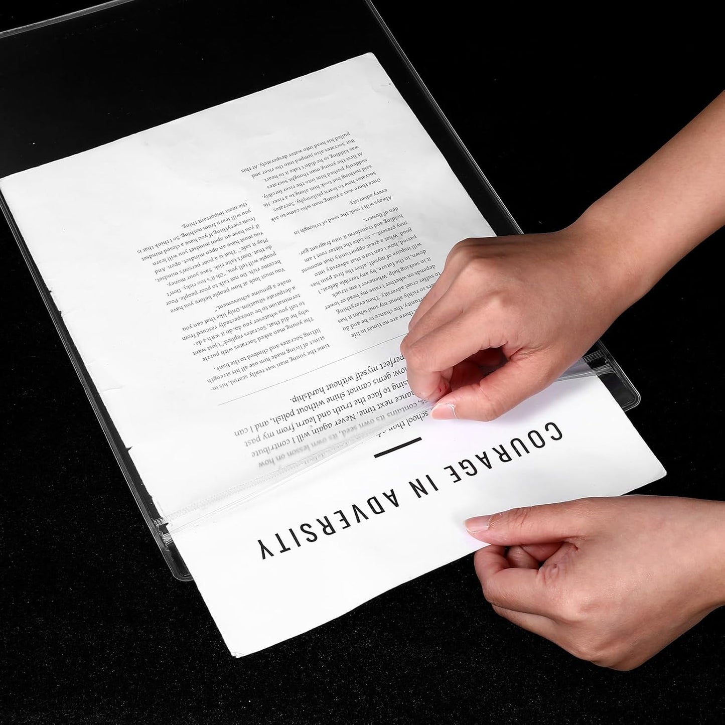 10 Pack Job Ticket Holders, 8.5x11 Inch Dry Erase Pockets, Waterproof Reusable Plastic Sleeves for Documents, Clear Vertical Page Protectors