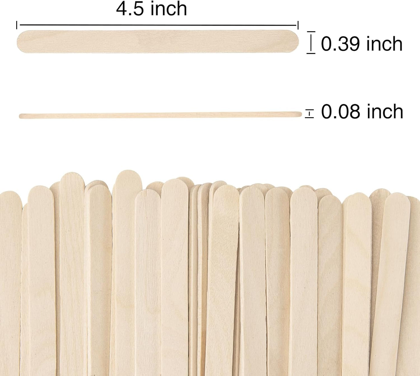 WISYOK 1500 Pcs Wooden Popsicle Sticks for Crafts, 4.5 Inch, Lollipop & Ice Cream Sticks for Creative Designs or DIY Craft, Home Art Projects