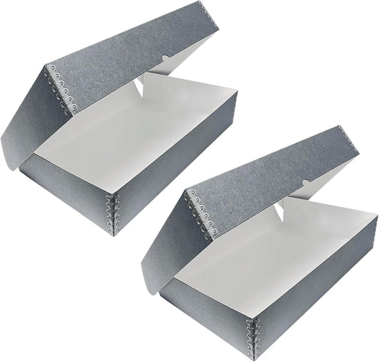 Lineco, 10x15 Clamshell Archival Folio Storage Box, 3" Deep, Acid-Free with Metal Edge Preservation Box. Preserves Picture Magazines Longevity, Organize Photos or Documents, Artwork, DIY, Pack of 2