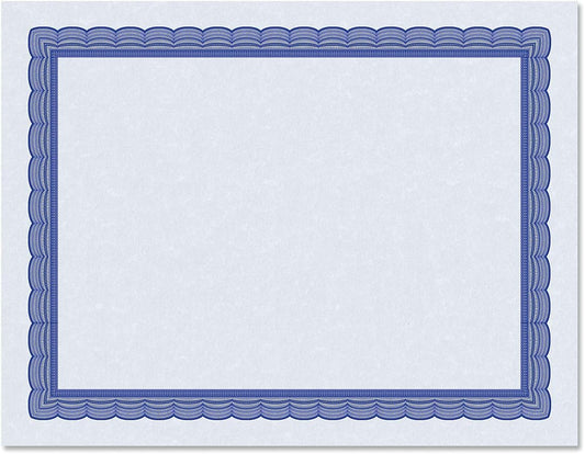 Executive Blue Parchment Certificate Papers - Pack of 25, Laser & Inkjet Printer Compatible, For Office, Business Awards, Graduation, School Diplomas, 8-1/2" x 11" on 60 lb. Text Stock