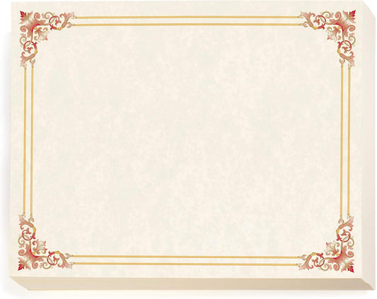 PaperDirect Red and Gold Foil Accents on Renaissance Standard Certificates, 8½ x 11, 100 Count, Certificates and Awards Paper, for School, Work, Diplomas & Award Certificates