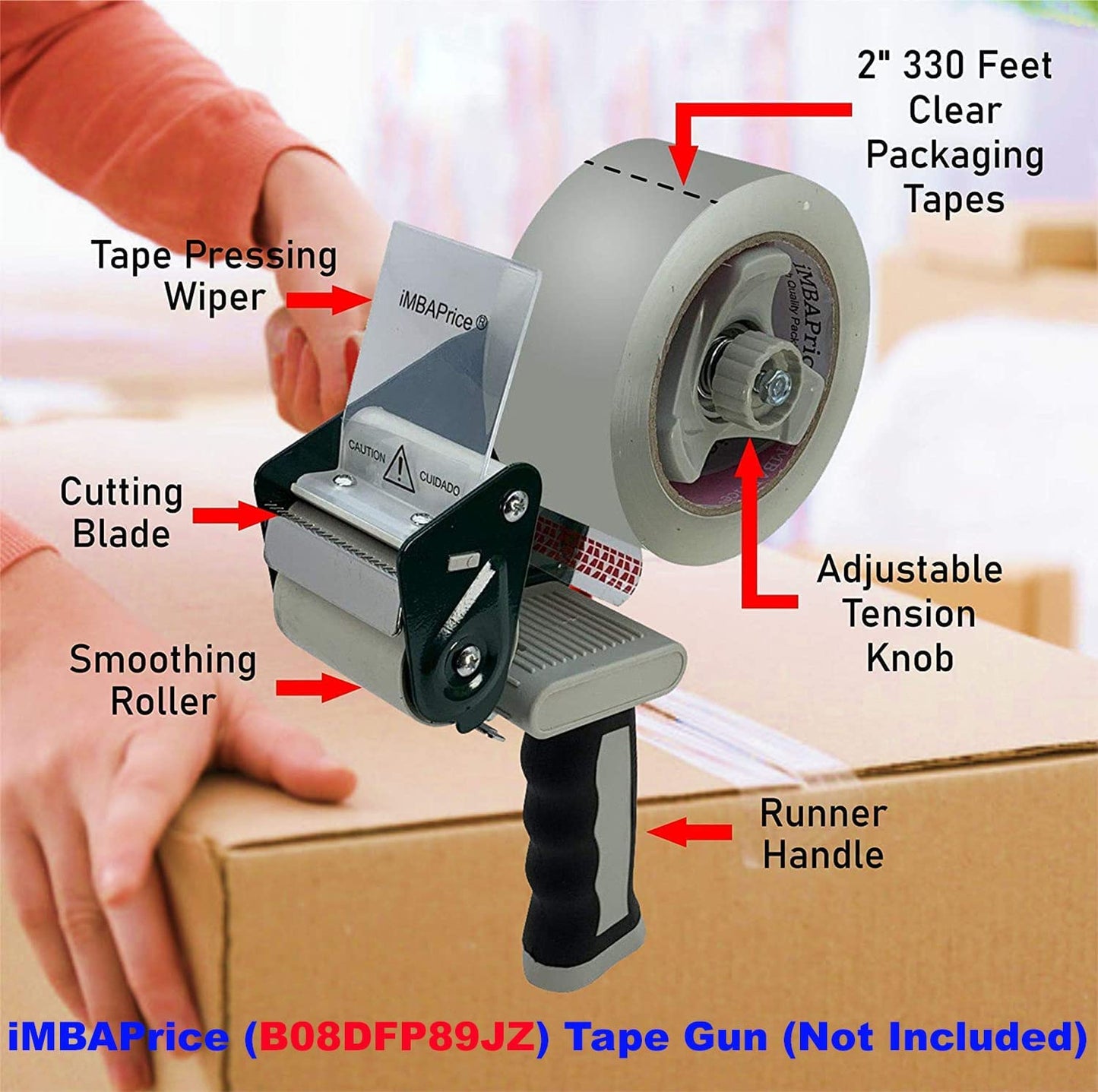 iMBAPrice 2-Inches Clear Sealing Tape, 6 Rolls of 110 Yards (6 x 330 Feet) 2" Wide Shipping Tape for Box Office Moving Packaging Shipping
