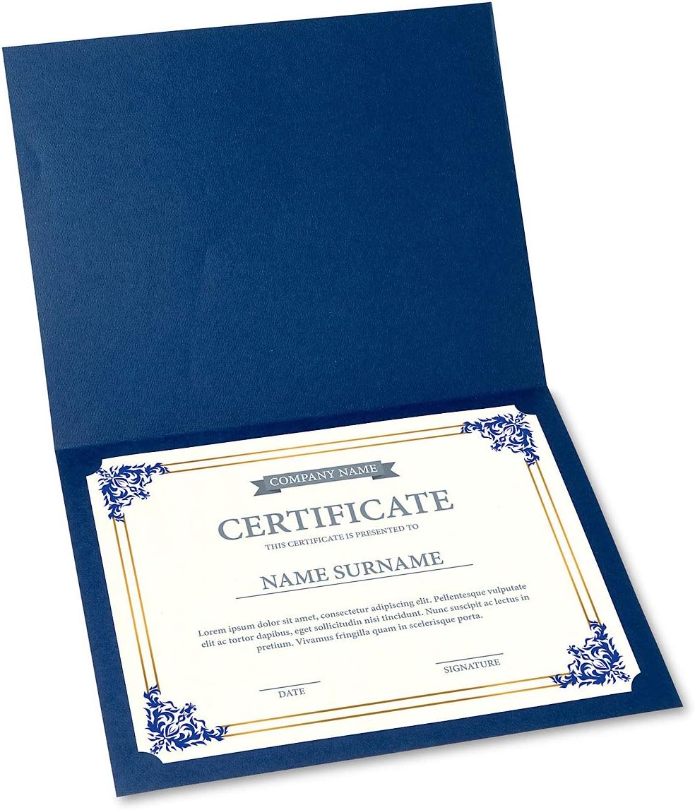 Empire Blue, Gold & White Parchment Certificate Papers - Pack of 25, Laser & Inkjet Printer Compatible, for Office, Business Awards, Graduation, School Diplomas, 8-1/2" x 11" on 60 lb. Stock