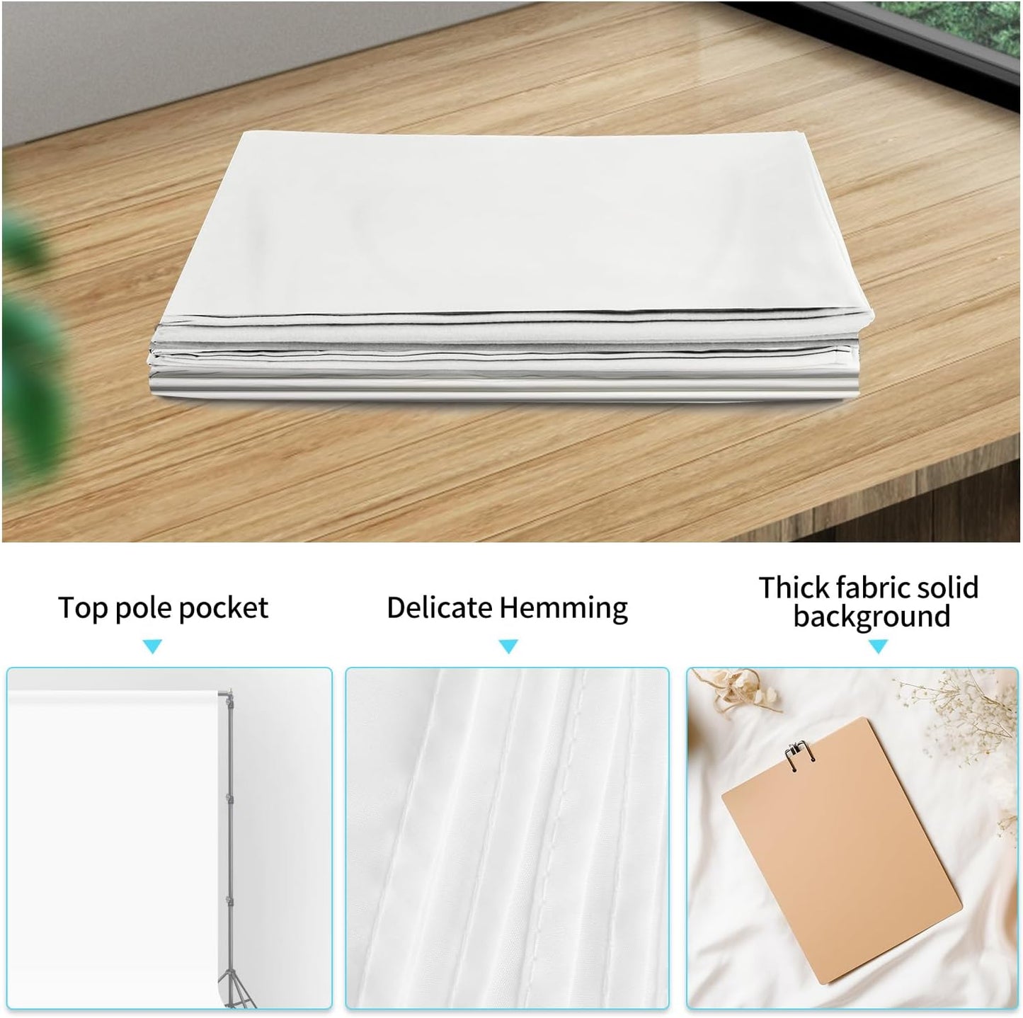 10 x 20 ft White Backdrop Background White Screen for Photography Video Recording Picture Shooting high Density Polyester Fabric Pure Recording Parties Curtain