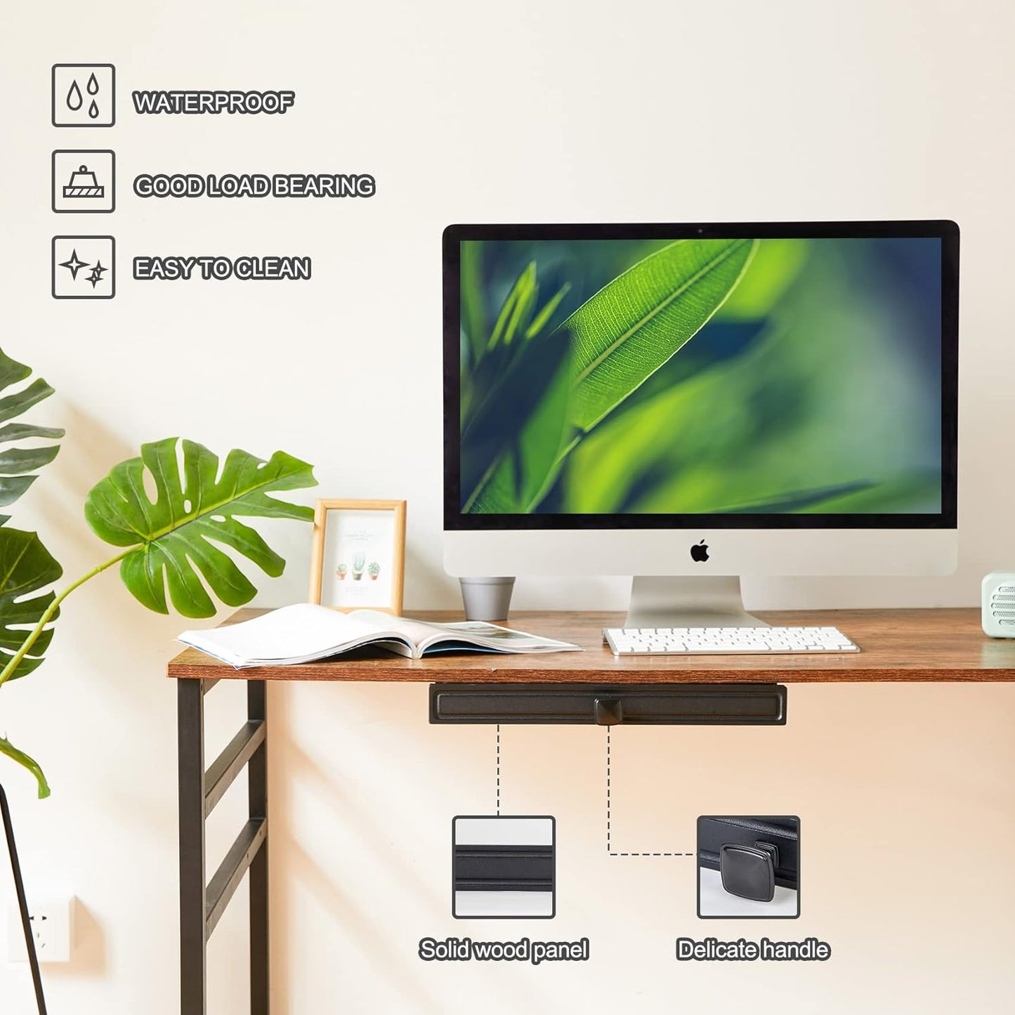 GOME Under Desk Slide out Pencil Drawer with Space Divider Design for Storing Pencil and Office Accessories, Underdesk Pull out Tray Organizer Mounted for Sit Stand Workstation