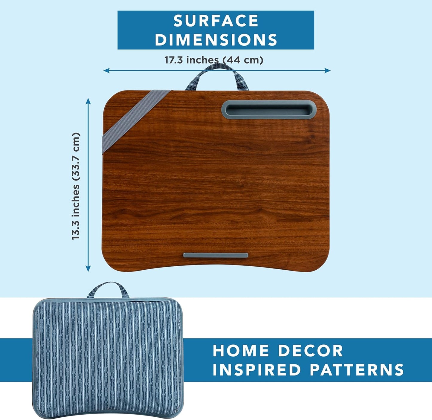 LAPGEAR Designer Lap Desk with Phone Holder and Device Ledge - Arrow Stripes - Fits up to 15.6 Inch Laptops - Style No. 45411