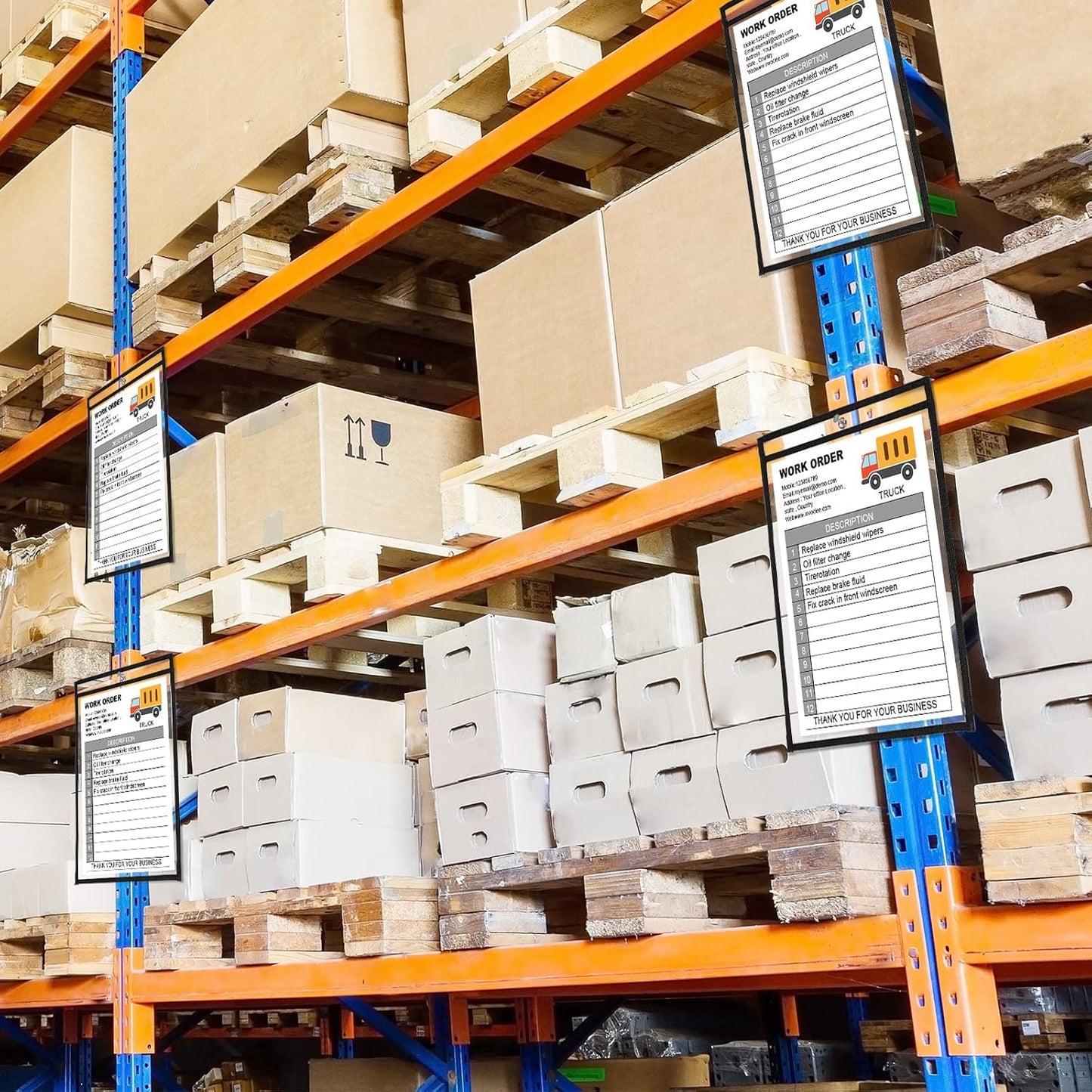 Yunsailing 80 Pack Dry Erase Pockets Job Ticket Holders Black Clear Reusable Dry Erase Shop Order Holder Plastic Ticket Pocket Protector Sleeves for Work Office Organization(10'' X 14'',Vertical)