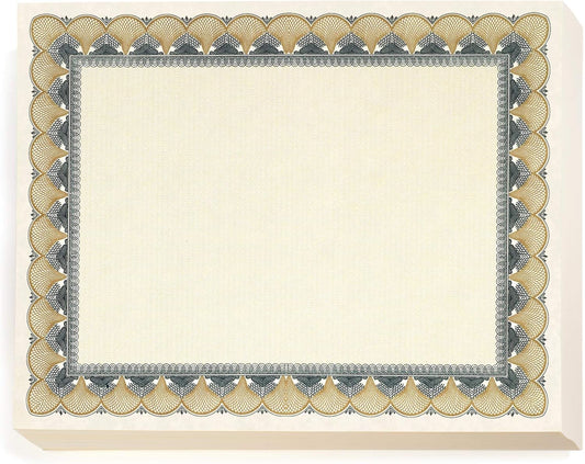 PaperDirect Bronze & Black Standard White Parchment Certificates, 100 Sheets, 8.5 x 11, 28 lb Parchment Paper, Laser & Inkjet Printer Compatible, Perfect for Awards, Employee Recognition