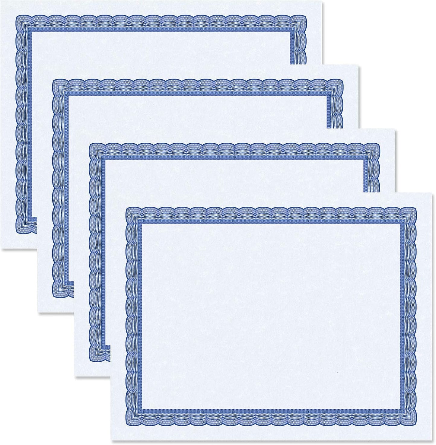 Executive Blue Parchment Certificate Papers - Pack of 100, Laser & Inkjet Printer Compatible, For Office, Business Awards, Graduation, School Diplomas, 8-1/2" x 11" on 60 lb. Text Stock