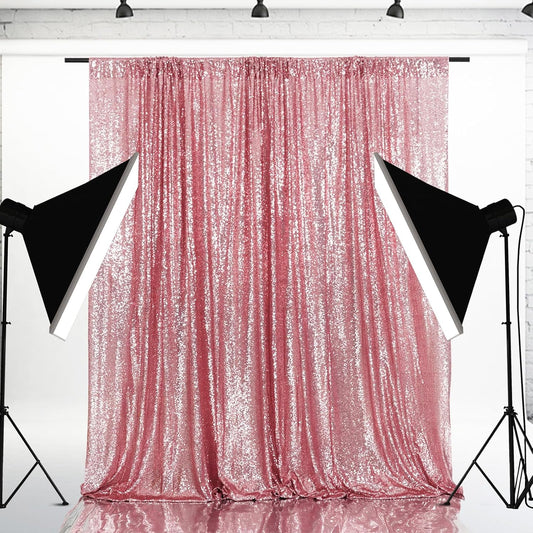 Eternal Beauty Fuchsia Pink Sequin Backdrop, 7x7 Ft Glitter Background Curtains for Shimmer Photography Party Wedding Birthday Back Drop Decor
