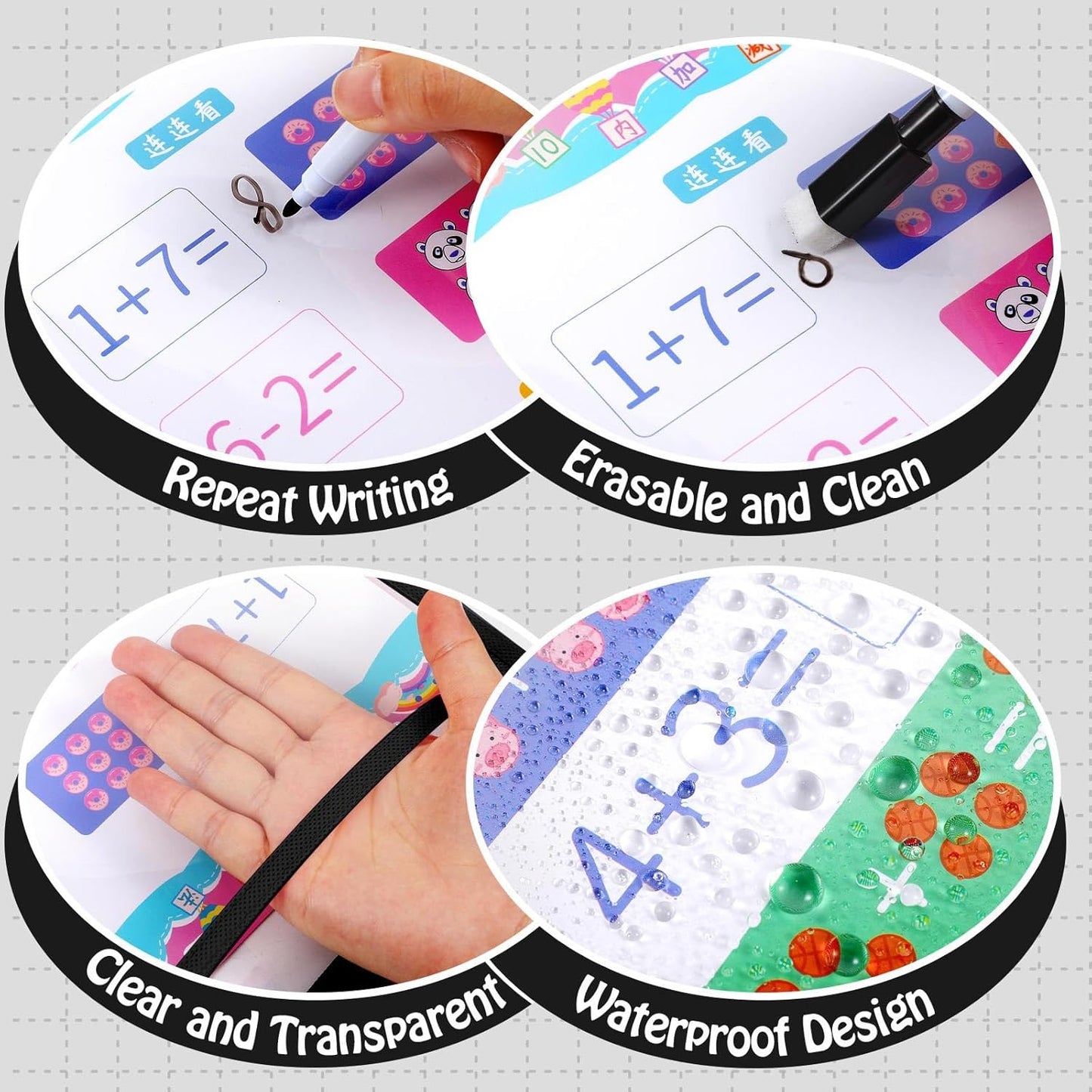 Teling 150 Pcs Dry Erase Pockets Bulk Reusable Job Ticket Holders Clear Plastic Sleeve Protector Work Order Sleeve Shop Ticket Holder for Welcome Teacher Back Office Supplies(11.5 x 12.5'',Black)