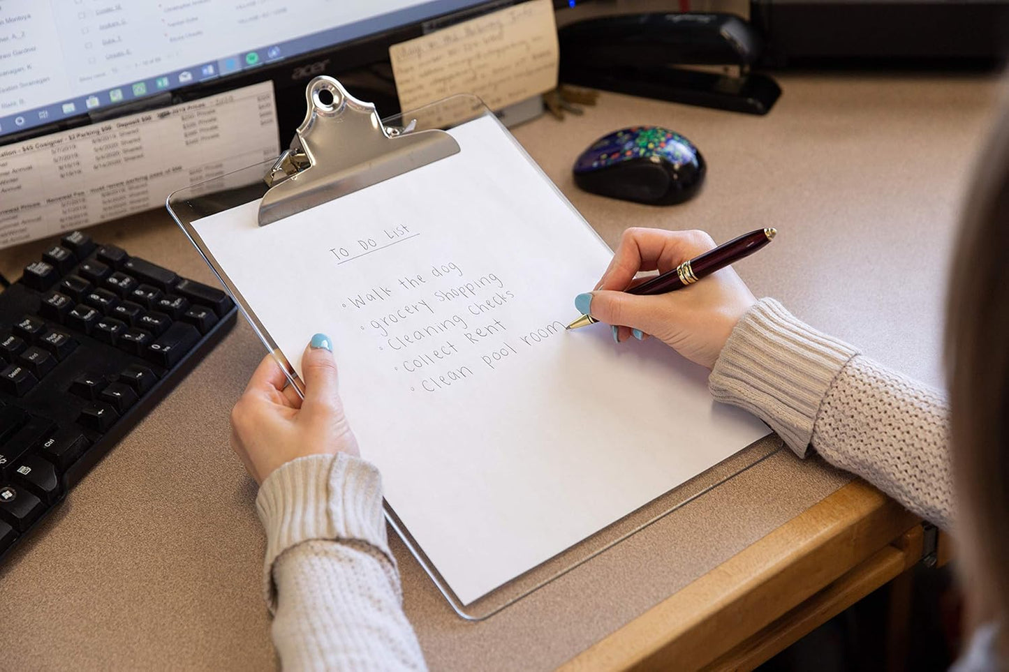 Plastic Transparent Clipboards (Set of 6) Multi Pack Clipboard | Strong 12.5 x 9 Inch | Holds 100 Sheets! Acrylic Clipboards with Big Clips | School Supplies for Kids, Teachers, College Students