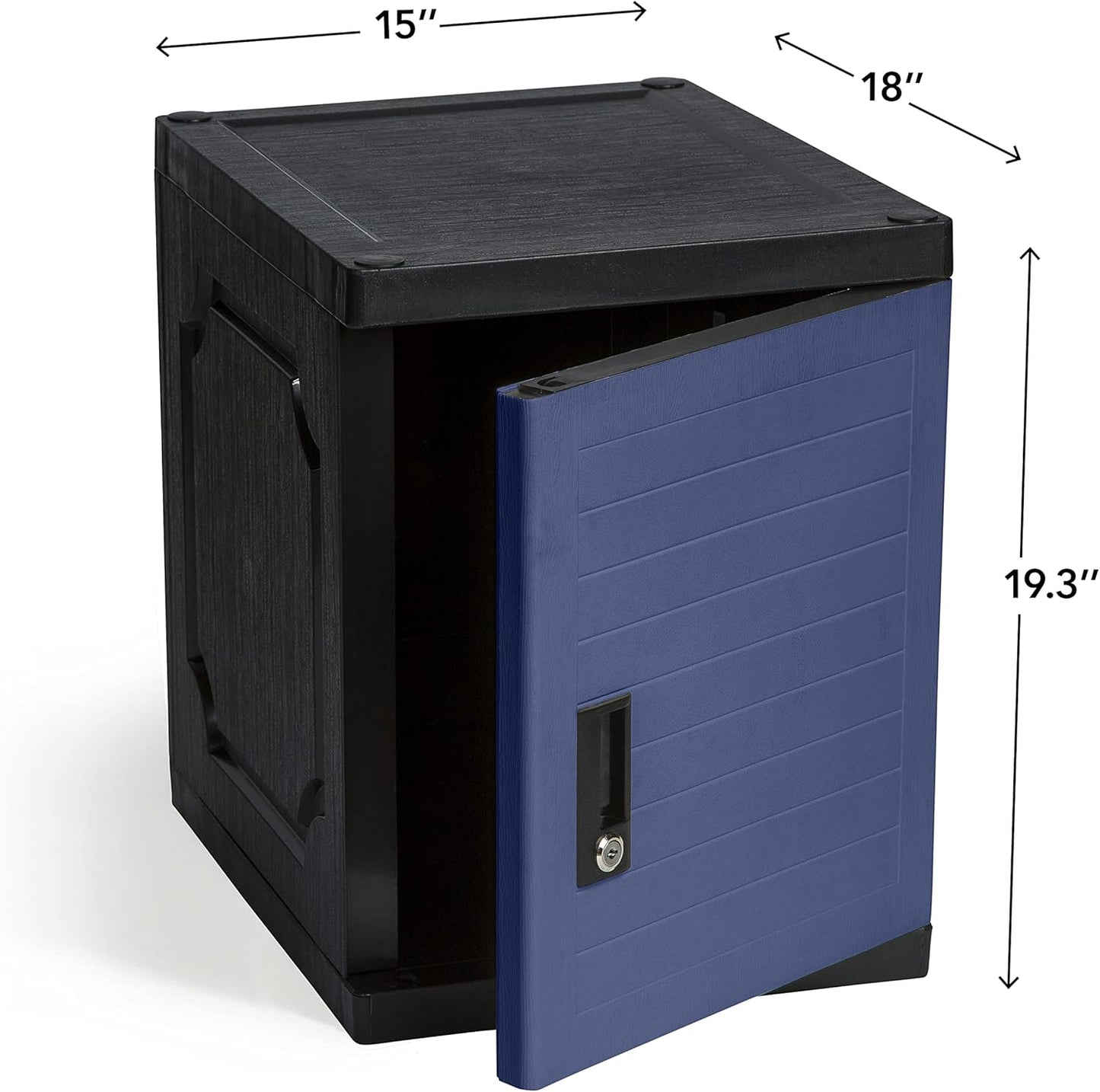 Jink Kids Locker, 19", Lockable/Stackable Storage Locker Box, Great for Home, School & Office (Royal Blue)