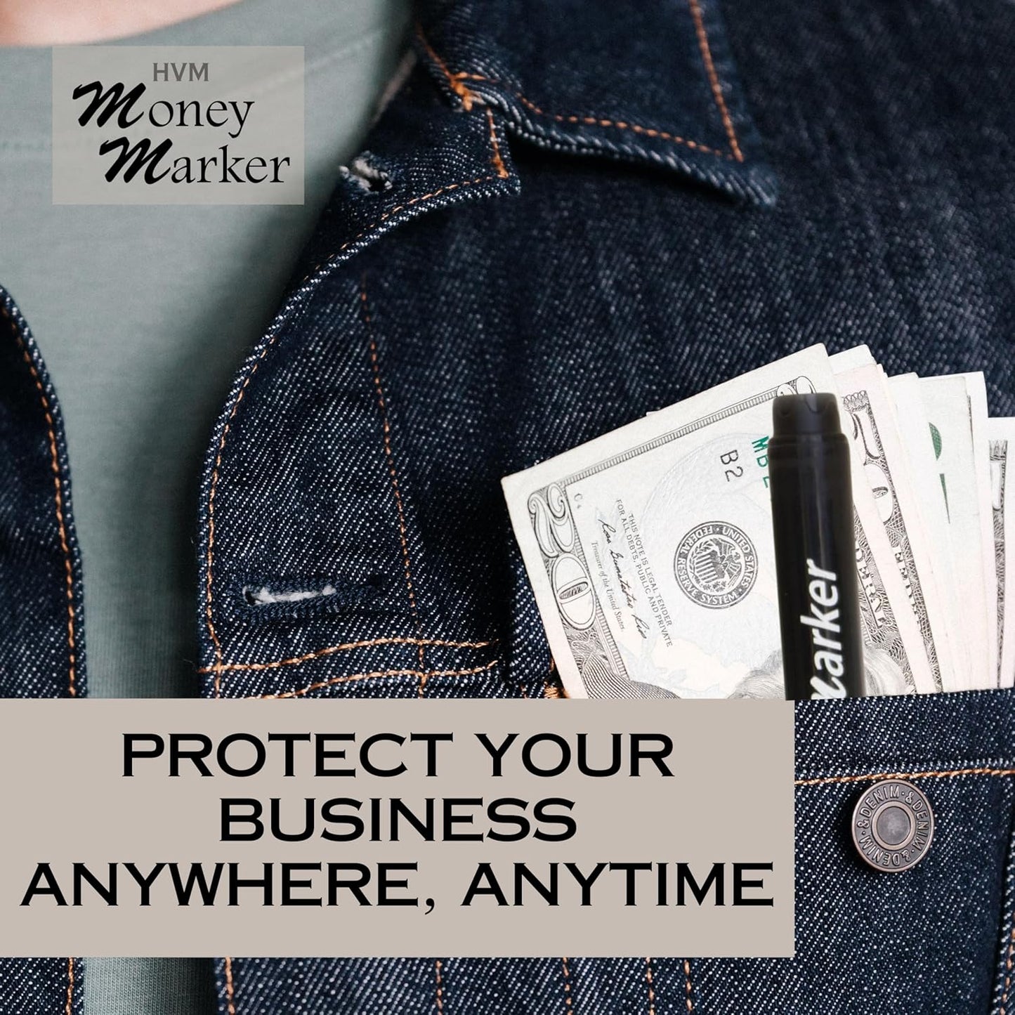 HVM Counterfeit Money Detector Pen (12 Counterfeit Pens) - Money Marker Bill Detector Pen with Upgraded Chisel Tip - Detect Fake Bills, Universal False Currency Checker Pack