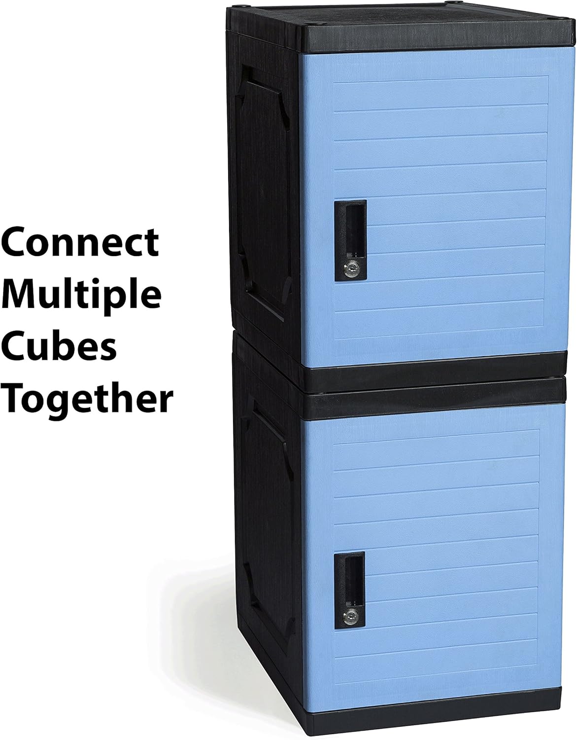 Jink Locker, Lockable Storage Cabinet 19" with Keys | Great for Kids, Home, School, Office or Outdoor | Toy Box, Footlocker, Bedside Dresser/Nightstand, Sports or Gym (Blue)